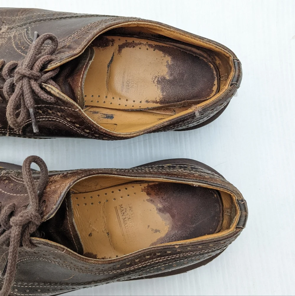 DOC MARTENS 3989 Vintage MIE brown wingtip brogue chunky loafers - Picture 6 of 15